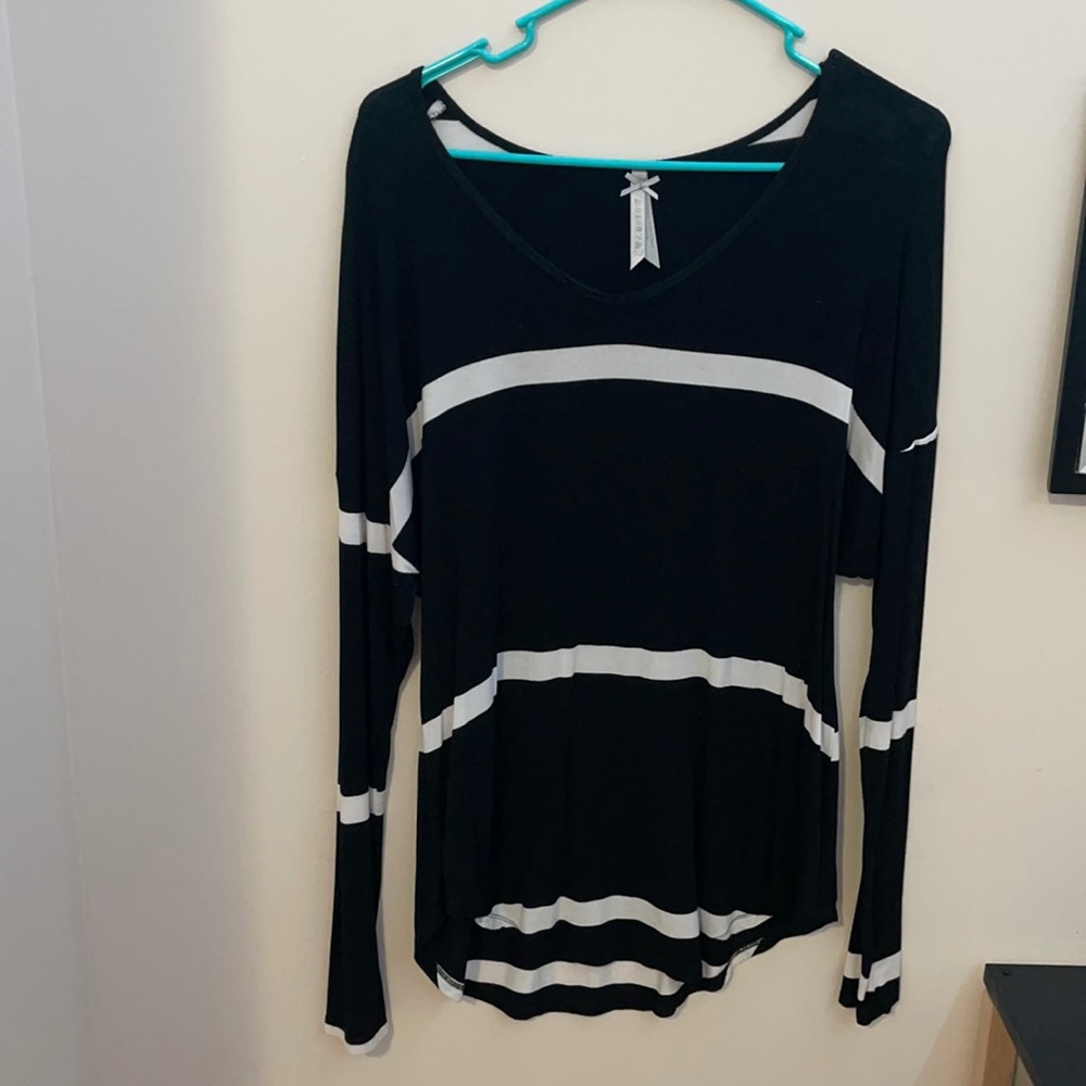Black and white striped long sleeve